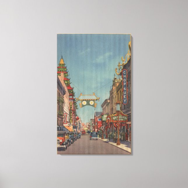 San Francisco, CAStreet Scene of Chinatown Leinwanddruck (Vorderseite)