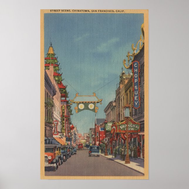 San Francisco, CAStreet Scene of Chinatown Poster (Vorne)