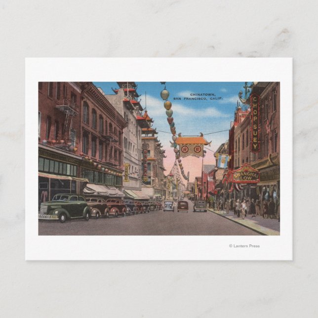 San Francisco, CAView von Chinatown Main Street Postkarte (Vorderseite)