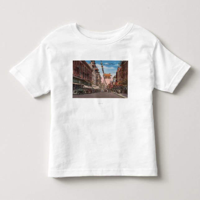 San Francisco, CAView von Chinatownhauptstraße Kleinkind T-shirt (Vorderseite)