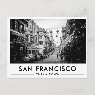 San Francisco Chinatown Schwarz-Weiß-Foto Postkarte