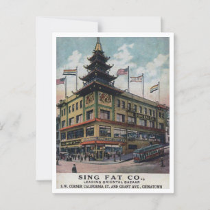 San Francisco Chinatown Sing Fat Oriental Bazaar Postkarte