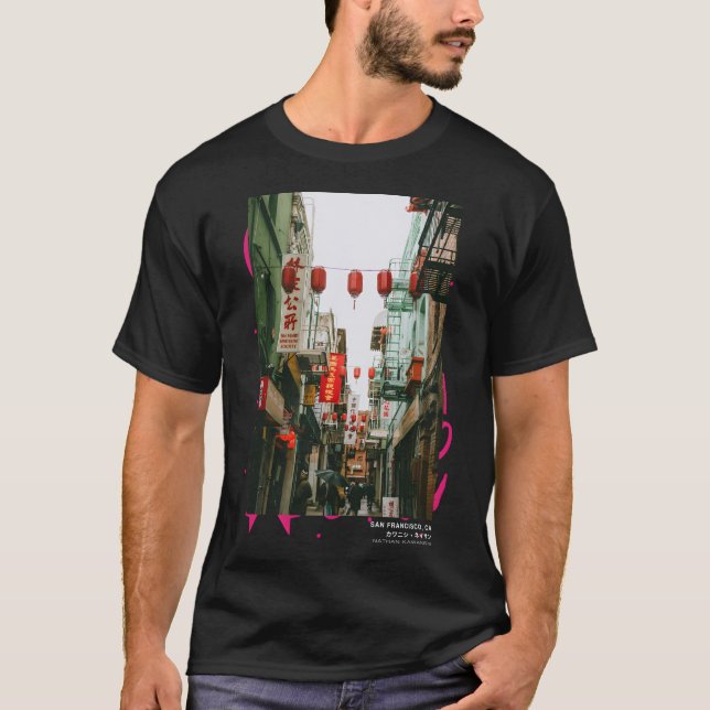 San Francisco Chinatown Streetwear Ästhetischer Tr T-Shirt (Vorderseite)