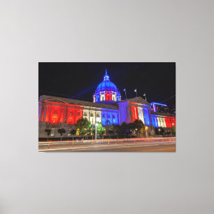 San Francisco City Hall am Tag der Flaggen Leinwanddruck