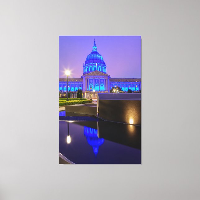 San Francisco City Hall in Bright Blue Light Leinwanddruck (Vorderseite)