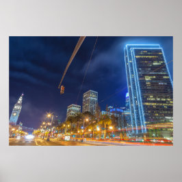 San Francisco Cityscape zur Nachtzeit Poster