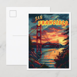 San Francisco Classic Art Retro Postkarte