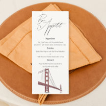 San Francisco Classy Wedding Menü mit zeichnend