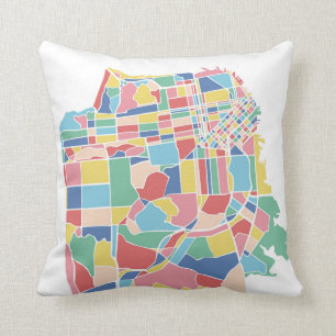 San Francisco Color City Map Kissen
