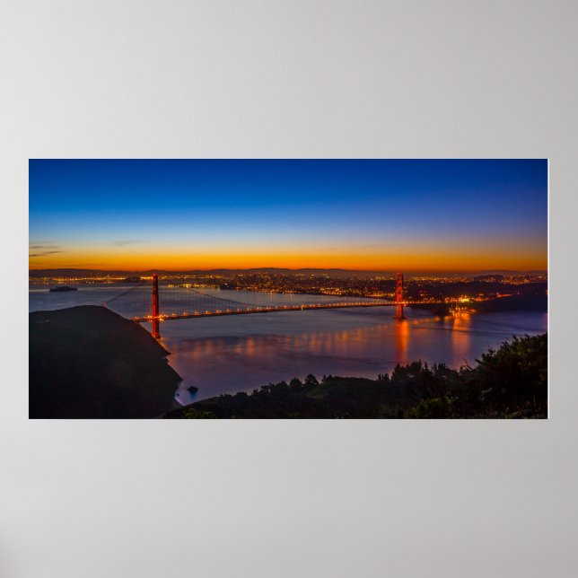 San Francisco, Dawn Panoramic Poster (Vorne)