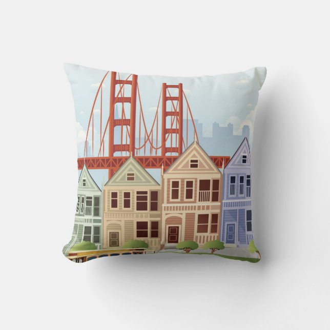 San Francisco | die gemalten Damen Kissen (Vorderseite)
