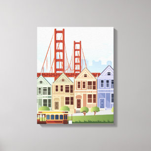 San Francisco   die gemalten Damen Leinwanddruck