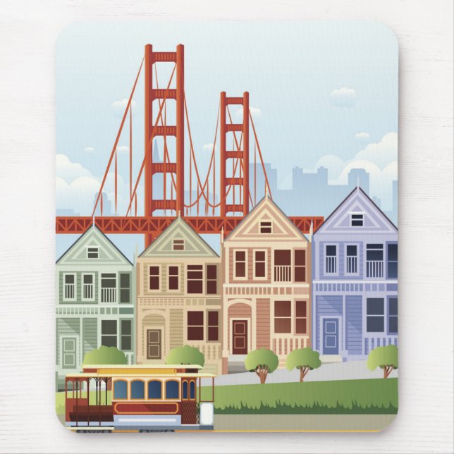 San Francisco | die gemalten Damen Mousepad (Vorne)