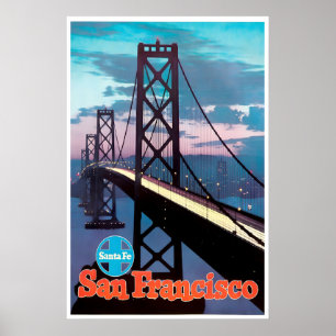 San Francisco Druck Golden Gate Bridge Kunst Santa Poster
