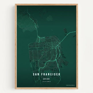 San Francisco Druck Karte Wandkunst Poster Geschen