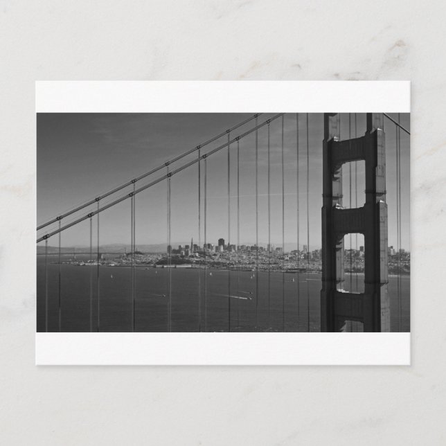 San Francisco durch die Golden Gate Bridge Postkarte (Vorderseite)