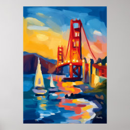 San Francisco Fauvistische Stadtlandschaft – Golde Poster