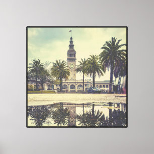 San Francisco Ferry Gebäude mit Reflektion Leinwanddruck