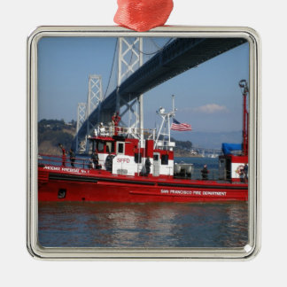 San Francisco Feuer-Boot Silbernes Ornament
