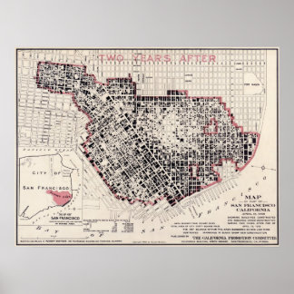 San Francisco Feuerplan - 1908 (Punnet Bros) BigMa Poster
