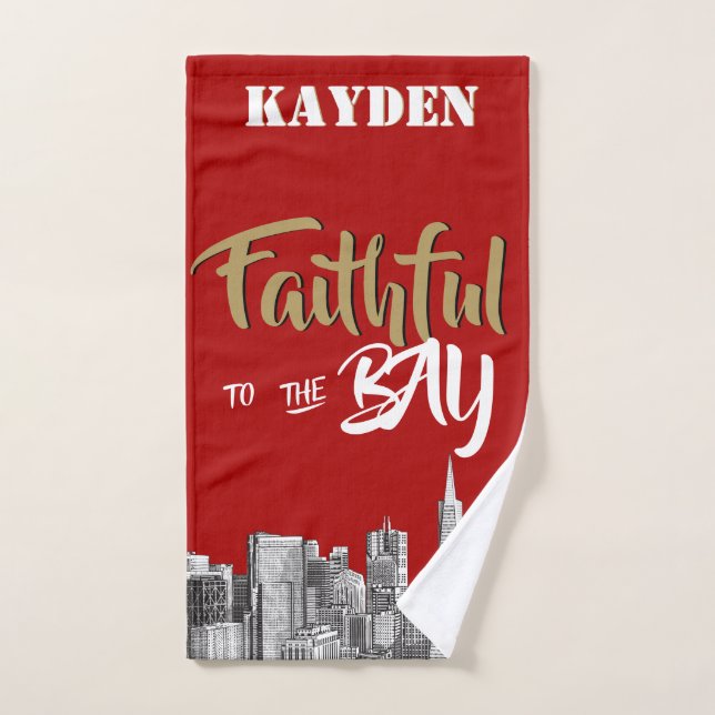 San Francisco Fidèle à la Baie|Red & Gold 49ers (Serviette à main)