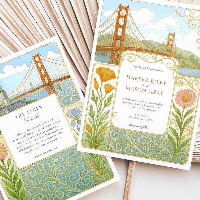 San Francisco Floral Wedding Einladung (Von Creator hochgeladen)
