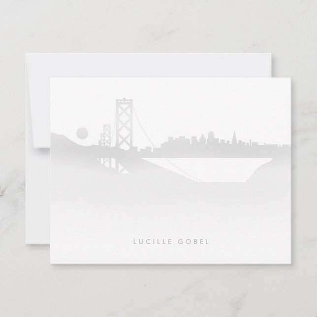 San Francisco Fog Modernes Personalisiertes Geschi Mitteilungskarte (Vorderseite)