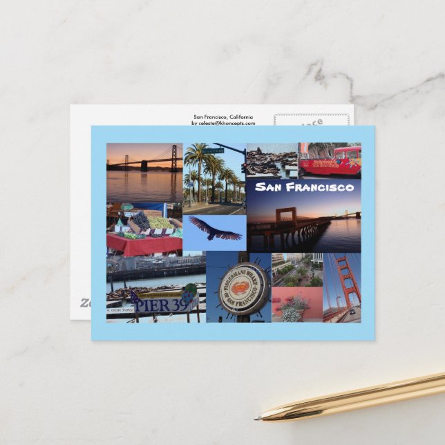 San Francisco Foto Collage Postcard Postkarte (Vorderseite/Rückseite Beispiel)
