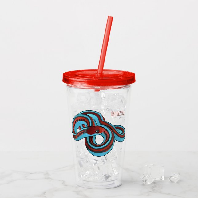 San Francisco Garter Schlange Cartoon Illustration Acryltrinkbecher (Rückseite Ice)