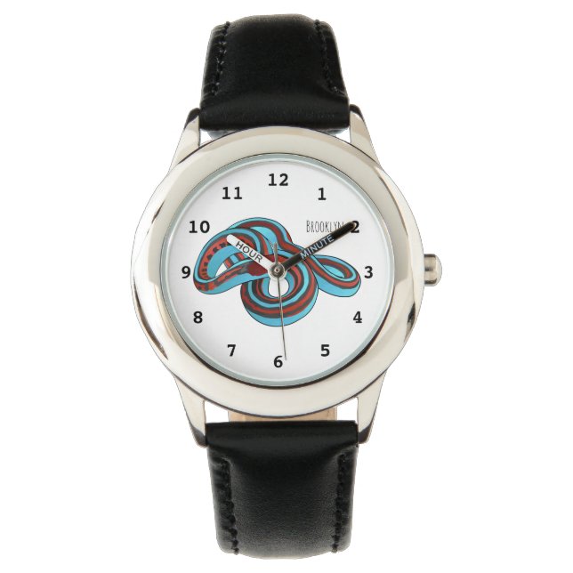 San Francisco Garter Schlange Cartoon Illustration Armbanduhr (Vorderseite)