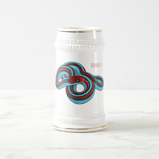 San Francisco Garter Schlange Cartoon Illustration Bierglas (Mittel)