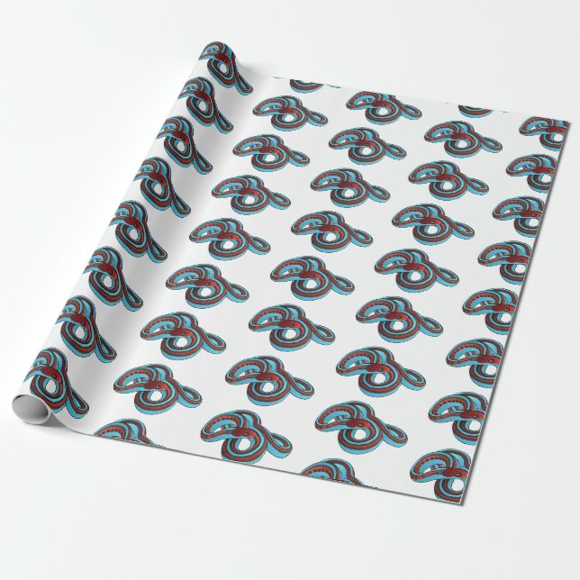 San Francisco Garter Schlange Cartoon Illustration Geschenkpapier (Ungerollt)