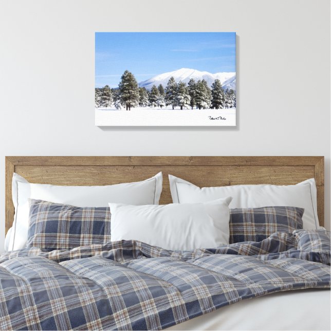 San Francisco Gipfel in Snow Arizona Fotografie Leinwanddruck (Insitu (Schlafzimmer))
