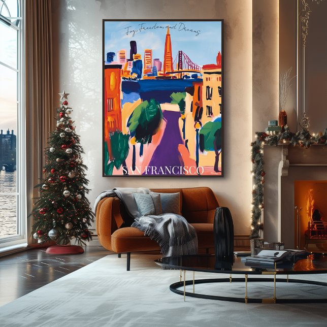 San Francisco Golden Gate and Stream in Fauvist Poster (Von Creator hochgeladen)