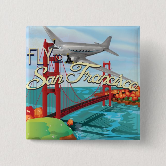San Francisco Golden Gate Bridge Button (Vorderseite)