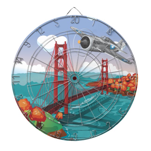 San Francisco Golden Gate Bridge Dartscheibe (vorne)