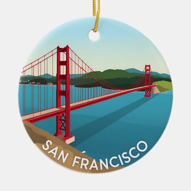 San Francisco Golden Gate Bridge Keramik Ornament (Vorne)
