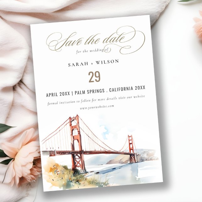 San Francisco Golden Gate Bridge Landscape Wedding Save The Date (Von Creator hochgeladen)