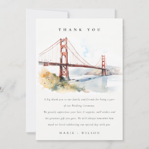 San Francisco Golden Gate Bridge Landschaft Hochze Dankeskarte