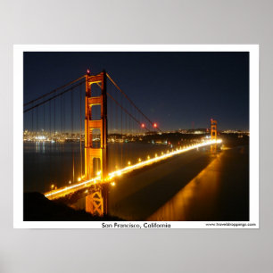 San Francisco Golden gate bridge nachts Poster