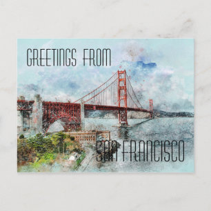 San Francisco Golden Gate Bridge Postkarte