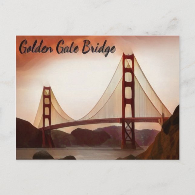 San Francisco Golden Gate Bridge Postkarte (Vorderseite)