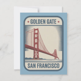 San Francisco Golden Gate Bridge Retro Postkarte