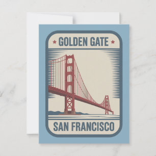 San Francisco Golden Gate Bridge Retro Postkarte