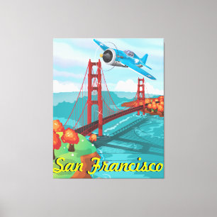 San Francisco Golden Gate Bridge Vorbeiflug Leinwanddruck