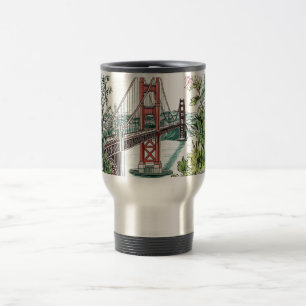 San Francisco Golden Gate Bridge Wasserfarbendesig Reisebecher