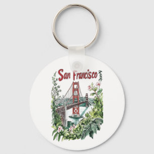 San Francisco Golden Gate Bridge Wasserfarbendesig Schlüsselanhänger