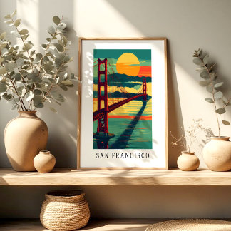San Francisco Golden Gate Sonnenuntergang Poster