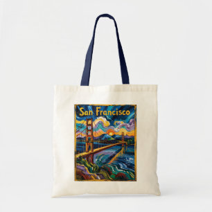 San Francisco Golden Gate Van Gogh Stil Kunst Tragetasche