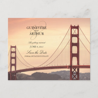 San Francisco Golden Gate Wedding Save the Date Ankündigungspostkarte